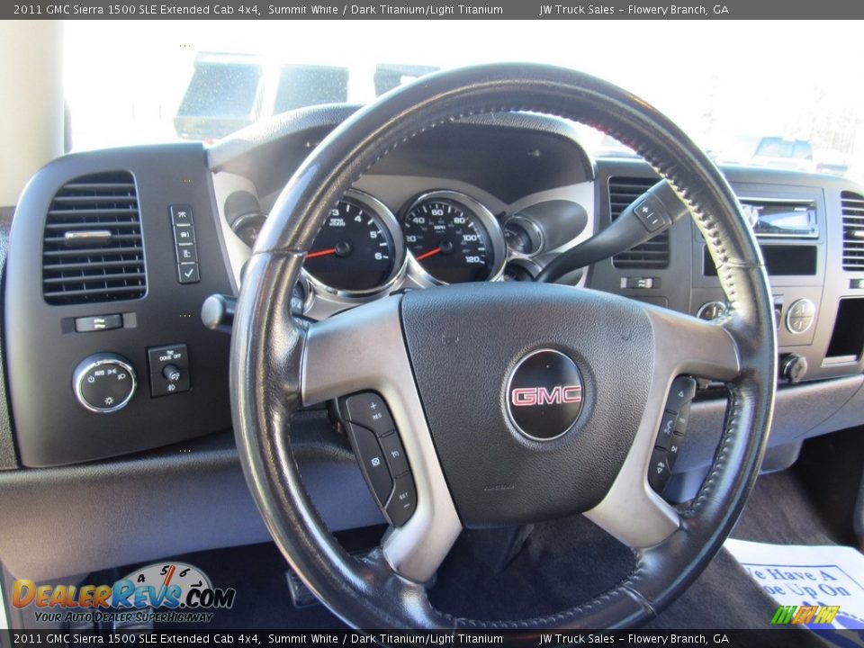 2011 GMC Sierra 1500 SLE Extended Cab 4x4 Summit White / Dark Titanium/Light Titanium Photo #20