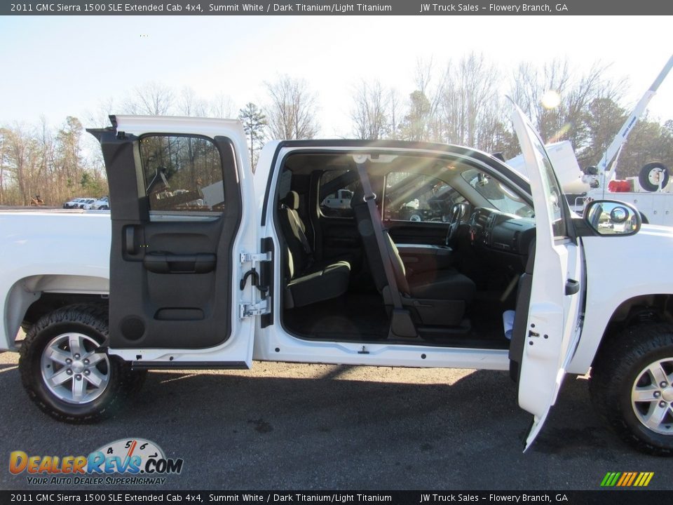 2011 GMC Sierra 1500 SLE Extended Cab 4x4 Summit White / Dark Titanium/Light Titanium Photo #30