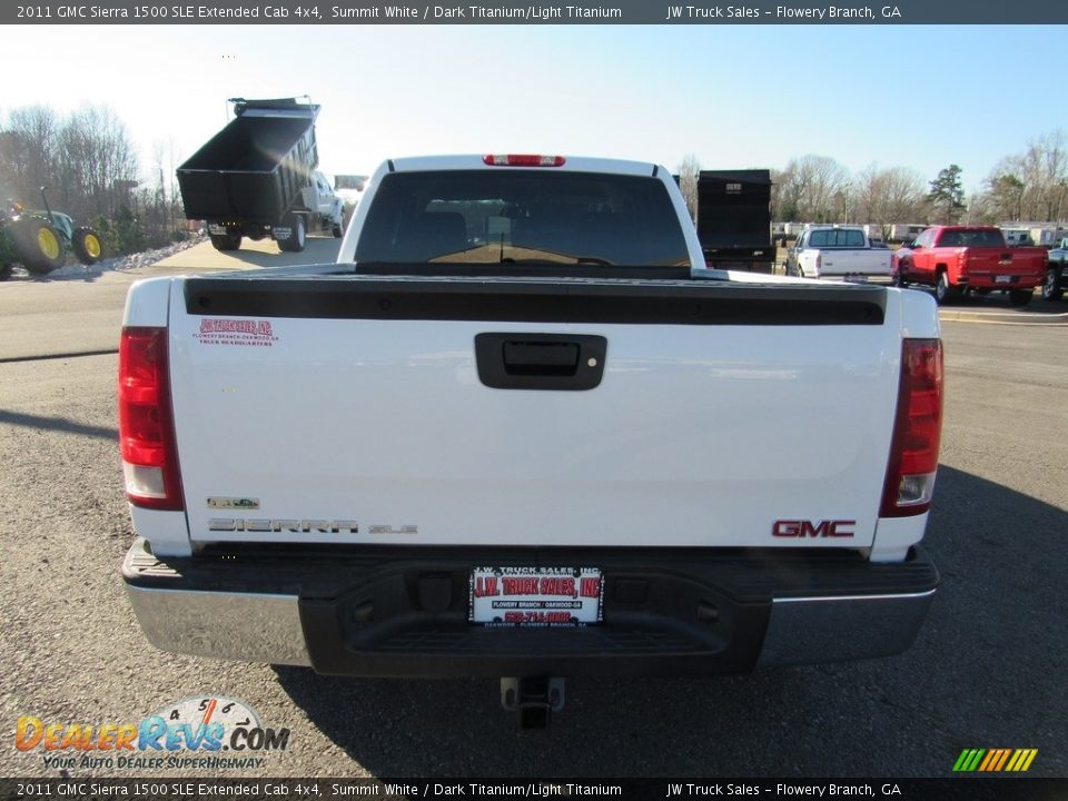 2011 GMC Sierra 1500 SLE Extended Cab 4x4 Summit White / Dark Titanium/Light Titanium Photo #35