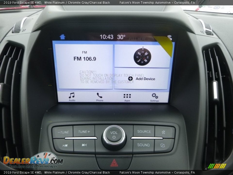 2019 Ford Escape SE 4WD White Platinum / Chromite Gray/Charcoal Black Photo #13