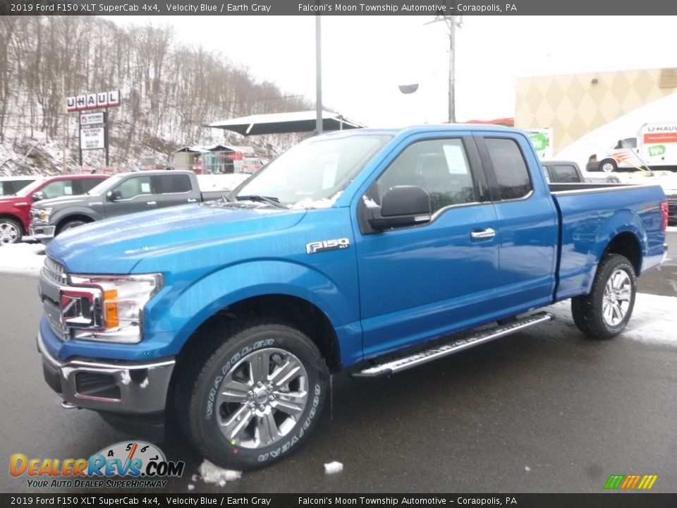 2019 Ford F150 XLT SuperCab 4x4 Velocity Blue / Earth Gray Photo #5