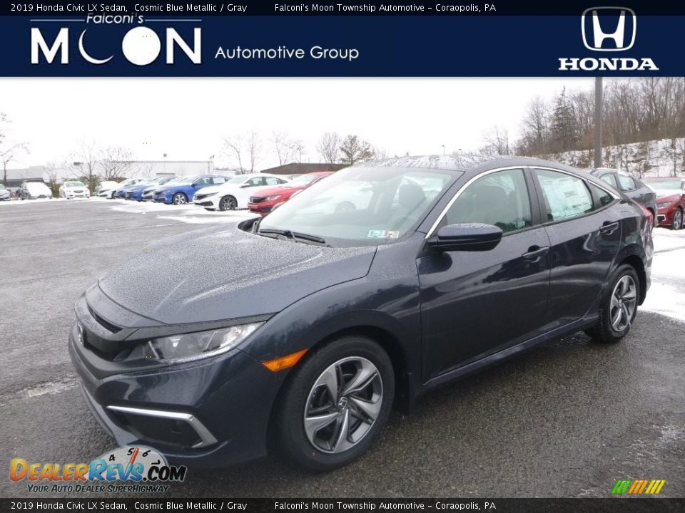 2019 Honda Civic LX Sedan Cosmic Blue Metallic / Gray Photo #1