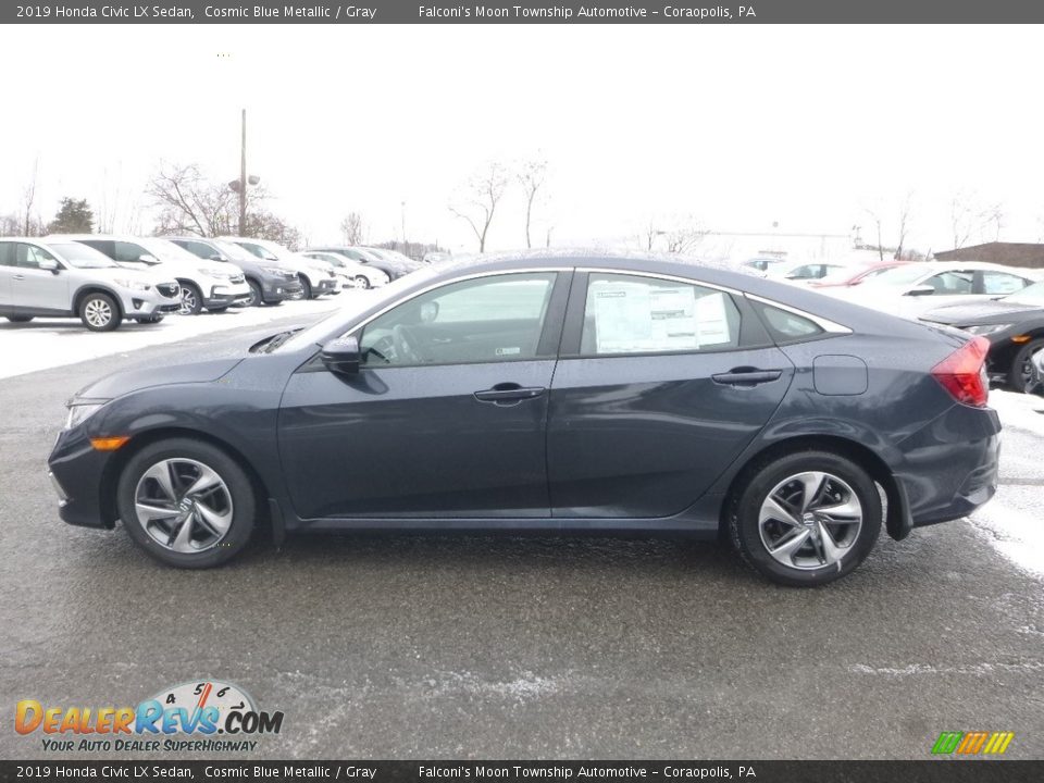 2019 Honda Civic LX Sedan Cosmic Blue Metallic / Gray Photo #3
