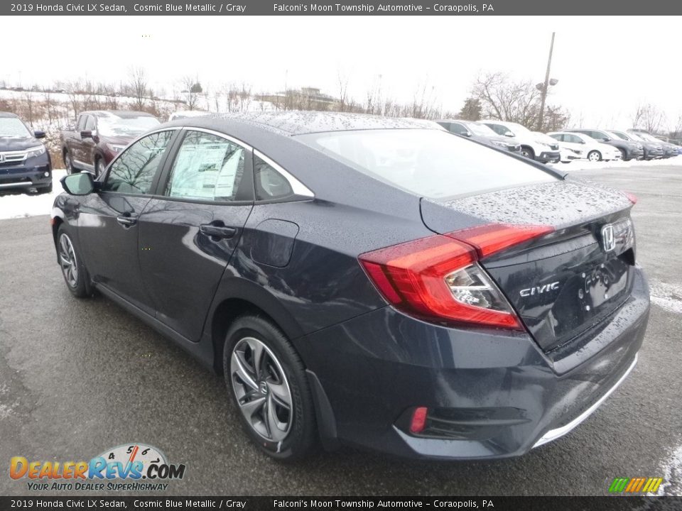 2019 Honda Civic LX Sedan Cosmic Blue Metallic / Gray Photo #4