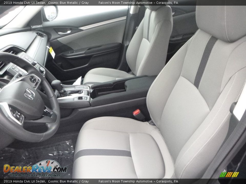 2019 Honda Civic LX Sedan Cosmic Blue Metallic / Gray Photo #9