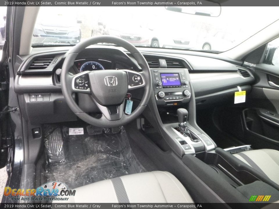 2019 Honda Civic LX Sedan Cosmic Blue Metallic / Gray Photo #11
