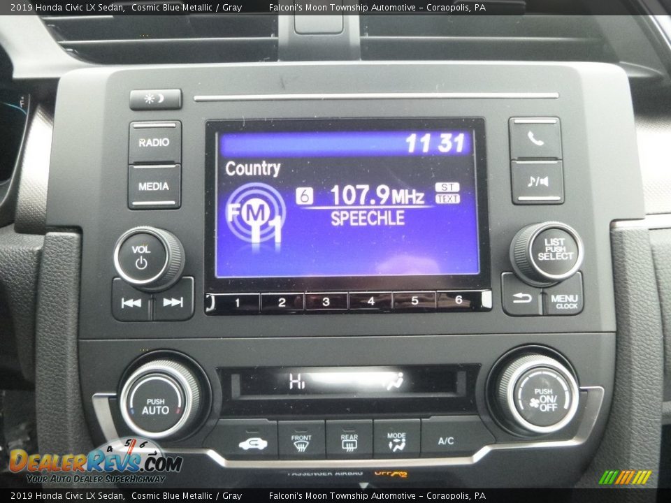 2019 Honda Civic LX Sedan Cosmic Blue Metallic / Gray Photo #14