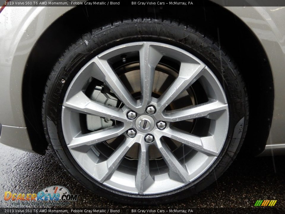 2019 Volvo S60 T6 AWD Momentum Pebble Gray Metallic / Blond Photo #6