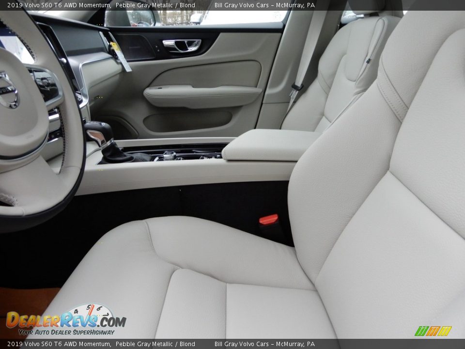 2019 Volvo S60 T6 AWD Momentum Pebble Gray Metallic / Blond Photo #7