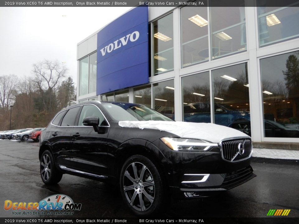 2019 Volvo XC60 T6 AWD Inscription Onyx Black Metallic / Blonde Photo #1