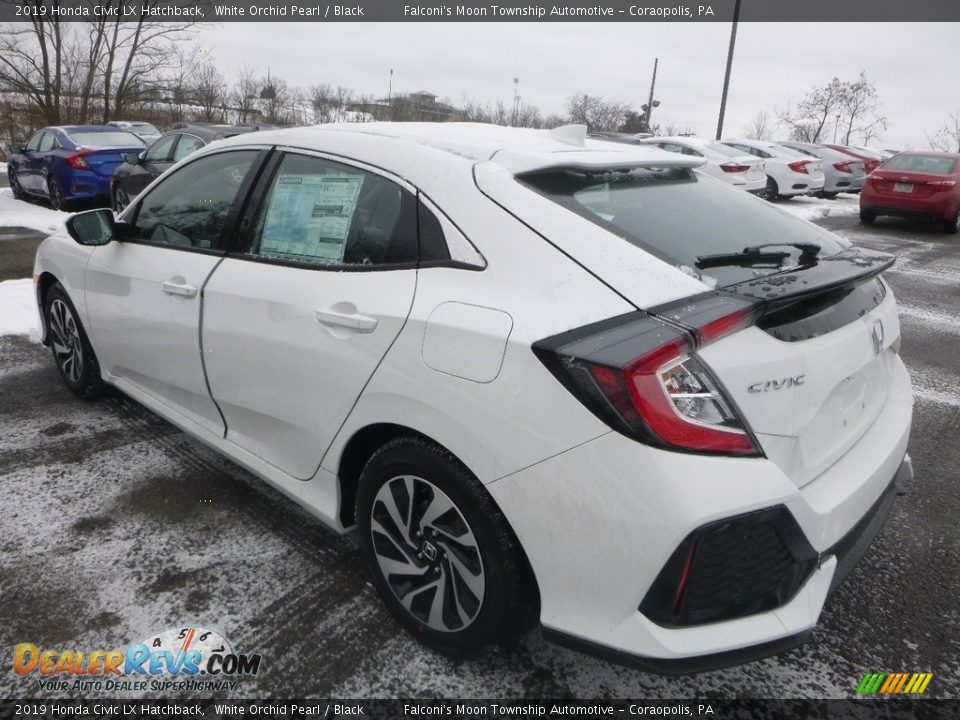 2019 Honda Civic LX Hatchback White Orchid Pearl / Black Photo #3