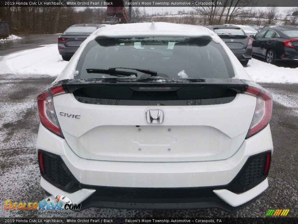 2019 Honda Civic LX Hatchback White Orchid Pearl / Black Photo #4