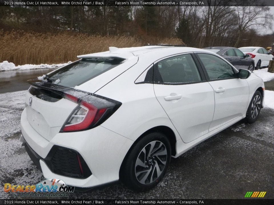 2019 Honda Civic LX Hatchback White Orchid Pearl / Black Photo #5
