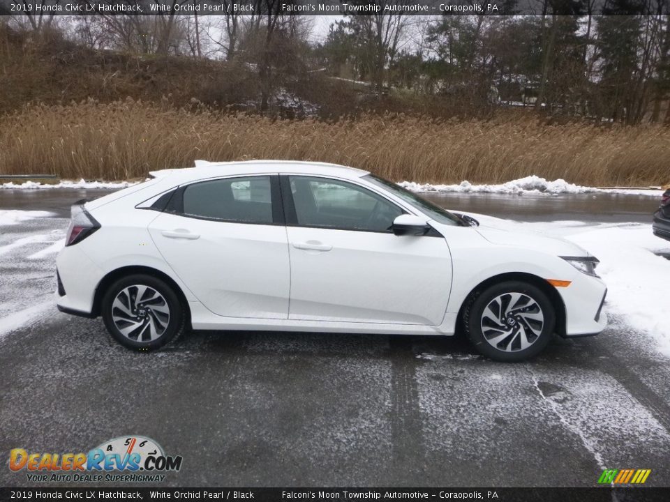 2019 Honda Civic LX Hatchback White Orchid Pearl / Black Photo #6