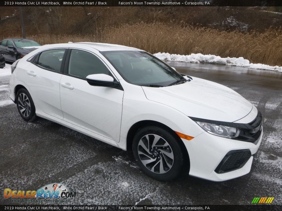 2019 Honda Civic LX Hatchback White Orchid Pearl / Black Photo #7