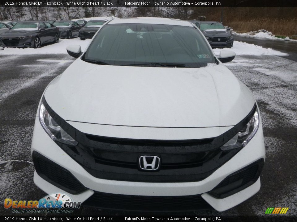 2019 Honda Civic LX Hatchback White Orchid Pearl / Black Photo #8