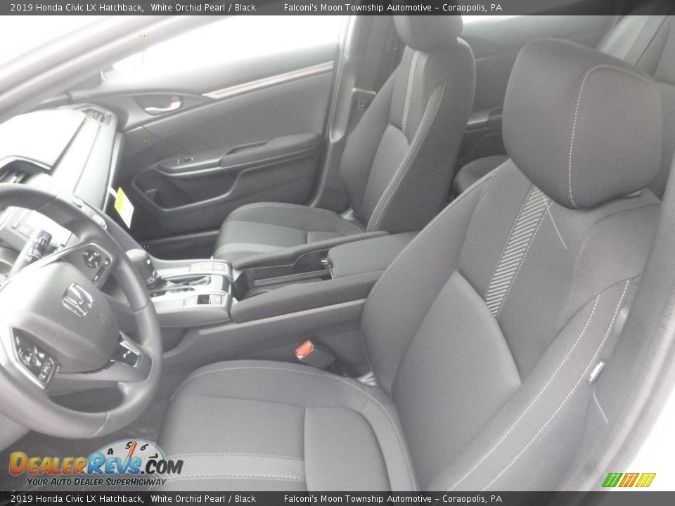 2019 Honda Civic LX Hatchback White Orchid Pearl / Black Photo #9