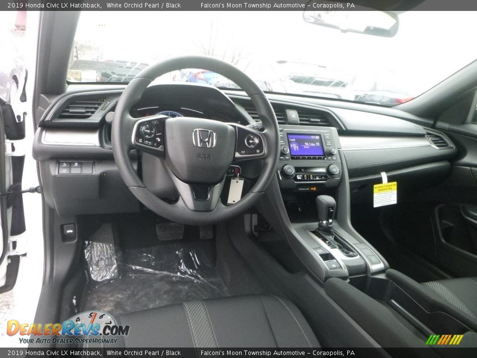 2019 Honda Civic LX Hatchback White Orchid Pearl / Black Photo #11