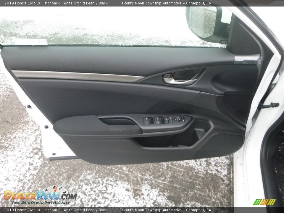 2019 Honda Civic LX Hatchback White Orchid Pearl / Black Photo #12