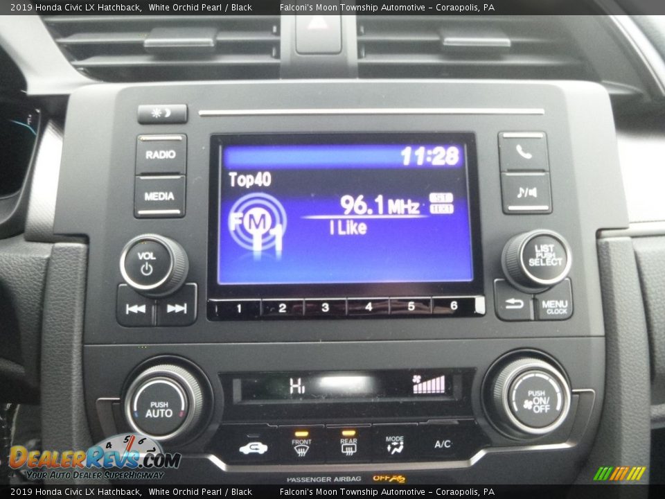 2019 Honda Civic LX Hatchback White Orchid Pearl / Black Photo #14