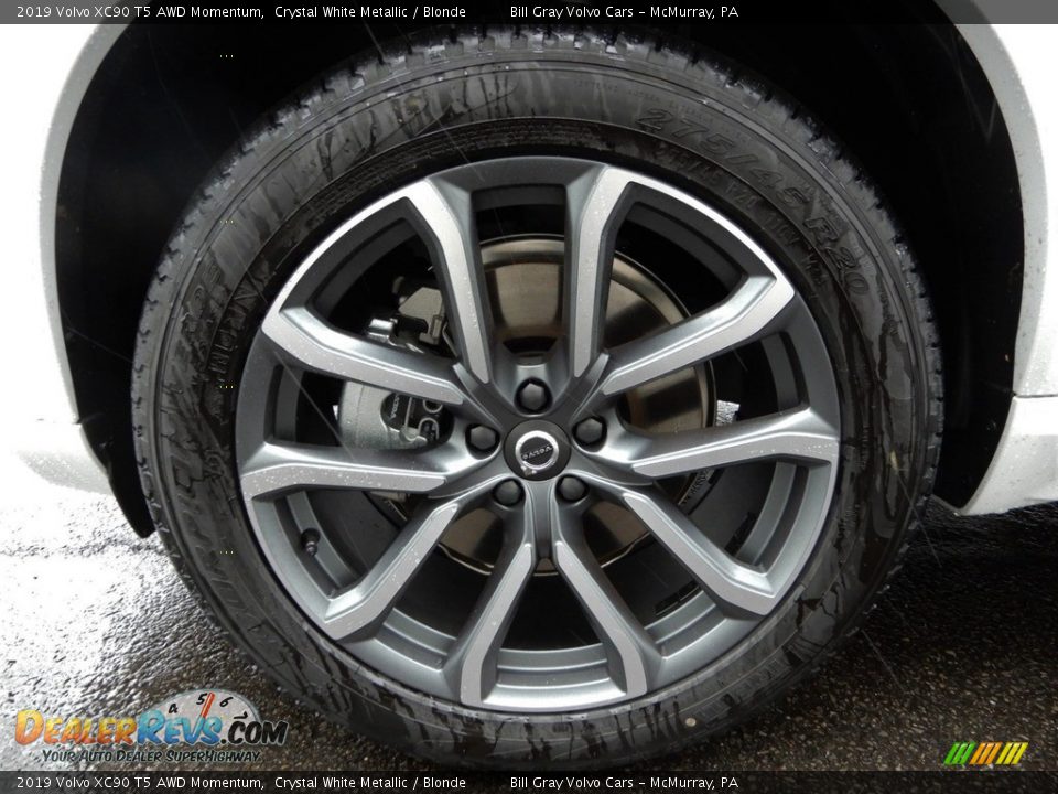 2019 Volvo XC90 T5 AWD Momentum Crystal White Metallic / Blonde Photo #6