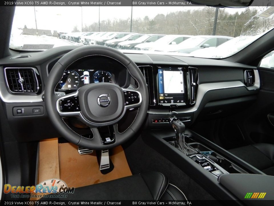 2019 Volvo XC60 T5 AWD R-Design Crystal White Metallic / Charcoal Photo #9
