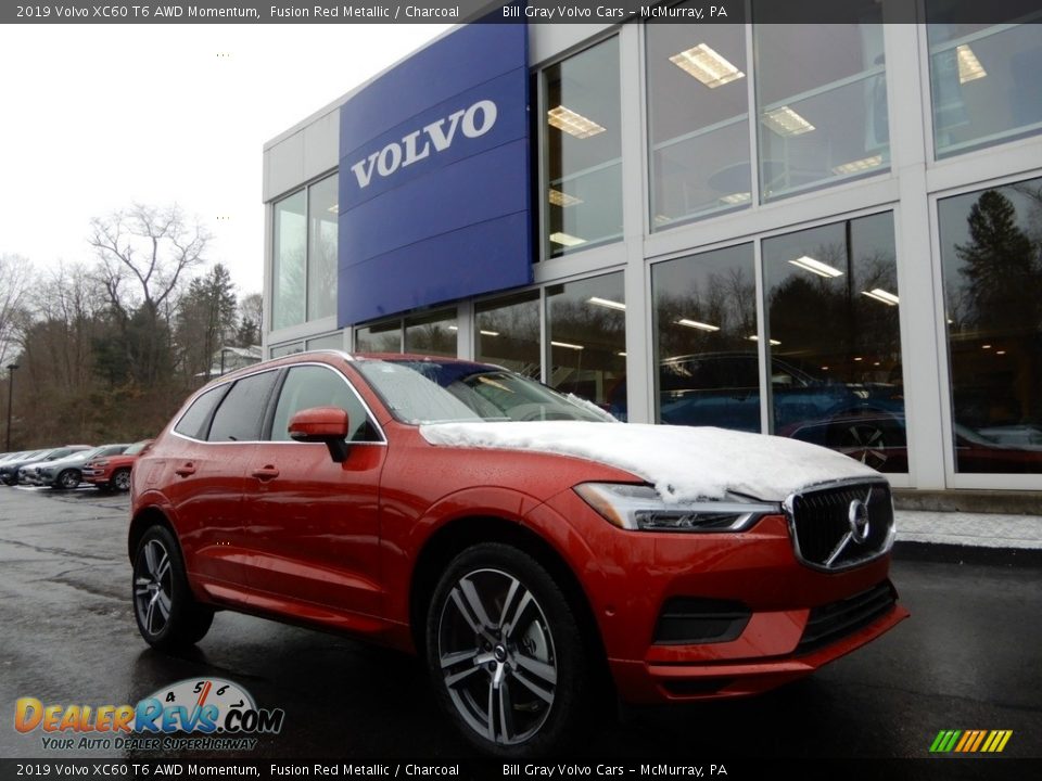 2019 Volvo XC60 T6 AWD Momentum Fusion Red Metallic / Charcoal Photo #1