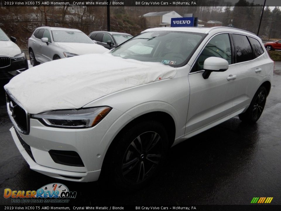 2019 Volvo XC60 T5 AWD Momentum Crystal White Metallic / Blonde Photo #5