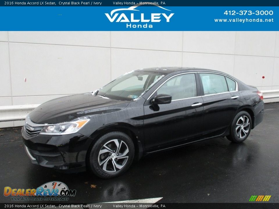 2016 Honda Accord LX Sedan Crystal Black Pearl / Ivory Photo #1
