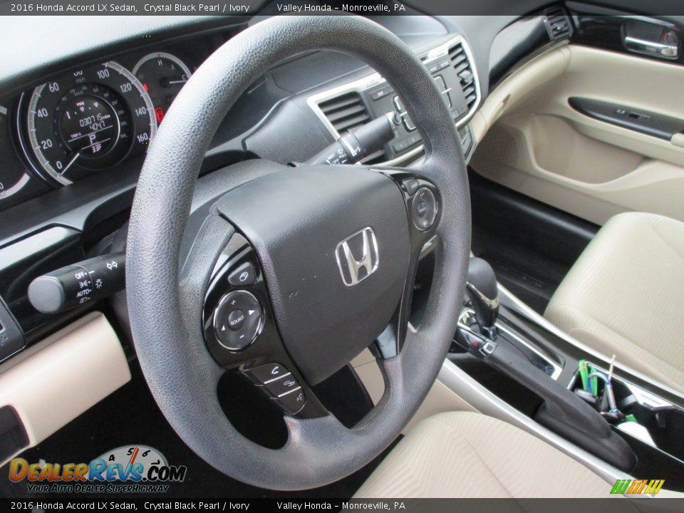 2016 Honda Accord LX Sedan Crystal Black Pearl / Ivory Photo #12