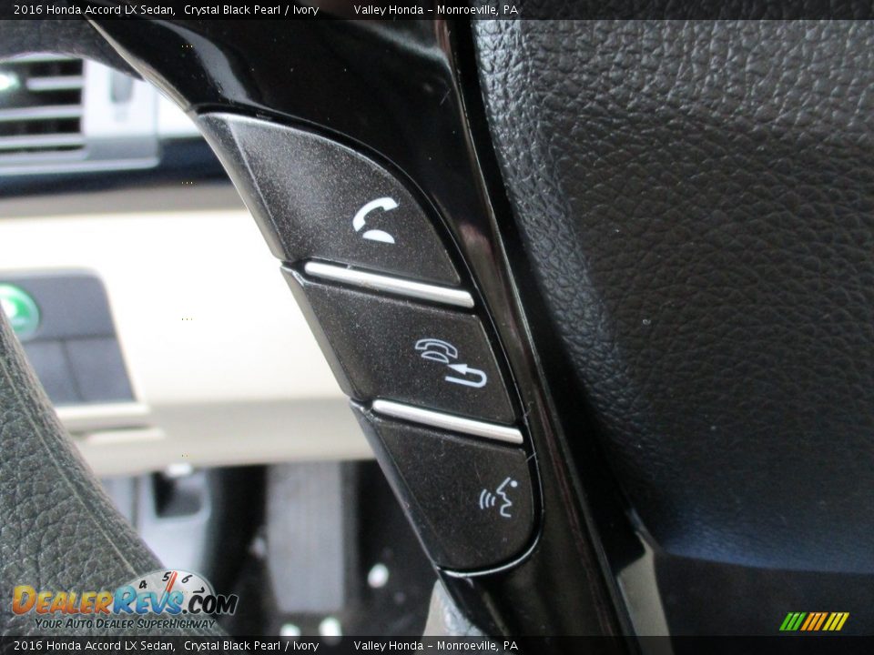 2016 Honda Accord LX Sedan Crystal Black Pearl / Ivory Photo #18