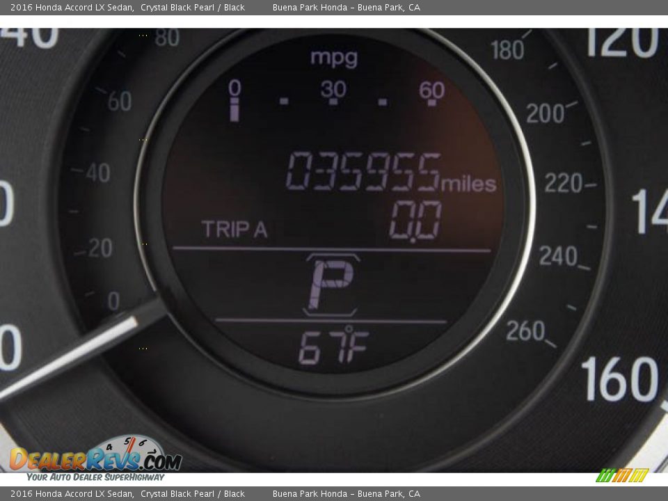 2016 Honda Accord LX Sedan Crystal Black Pearl / Black Photo #6