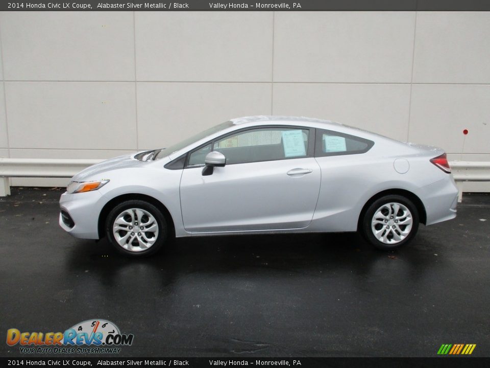 2014 Honda Civic LX Coupe Alabaster Silver Metallic / Black Photo #2