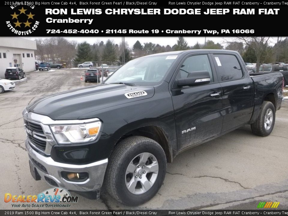 2019 Ram 1500 Big Horn Crew Cab 4x4 Black Forest Green Pearl / Black/Diesel Gray Photo #1