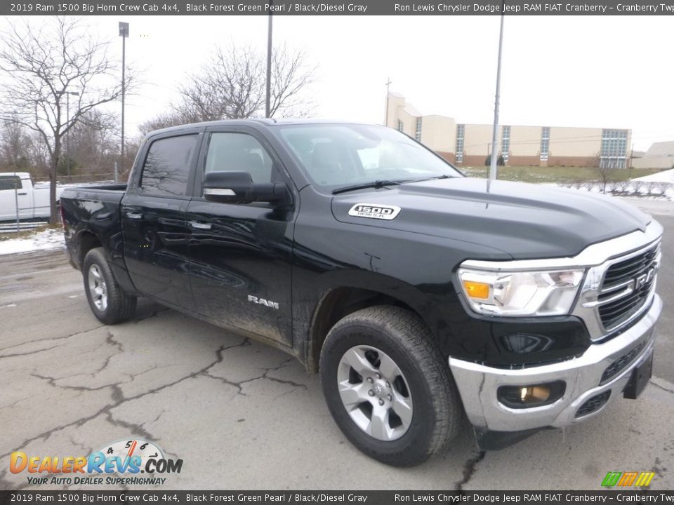 2019 Ram 1500 Big Horn Crew Cab 4x4 Black Forest Green Pearl / Black/Diesel Gray Photo #7