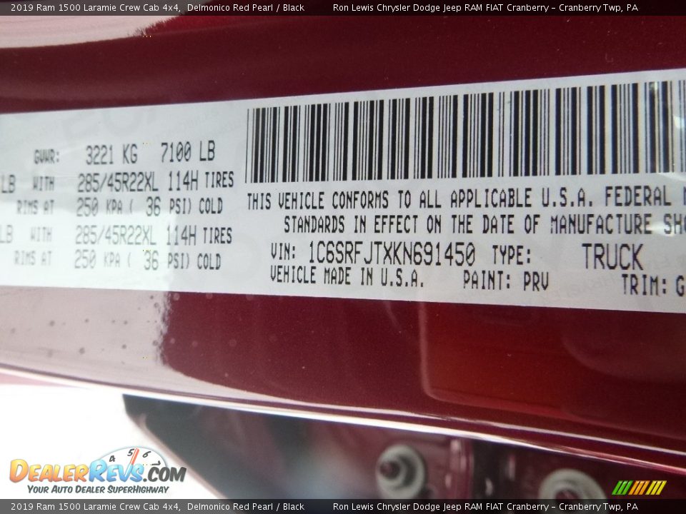 2019 Ram 1500 Laramie Crew Cab 4x4 Delmonico Red Pearl / Black Photo #15