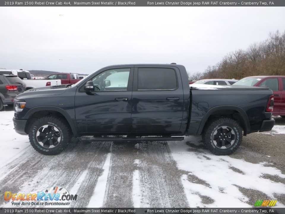 2019 Ram 1500 Rebel Crew Cab 4x4 Maximum Steel Metallic / Black/Red Photo #3