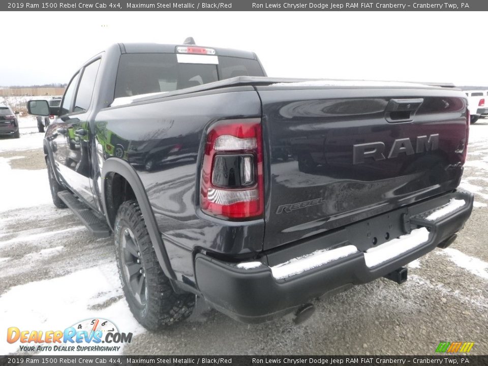 2019 Ram 1500 Rebel Crew Cab 4x4 Maximum Steel Metallic / Black/Red Photo #4