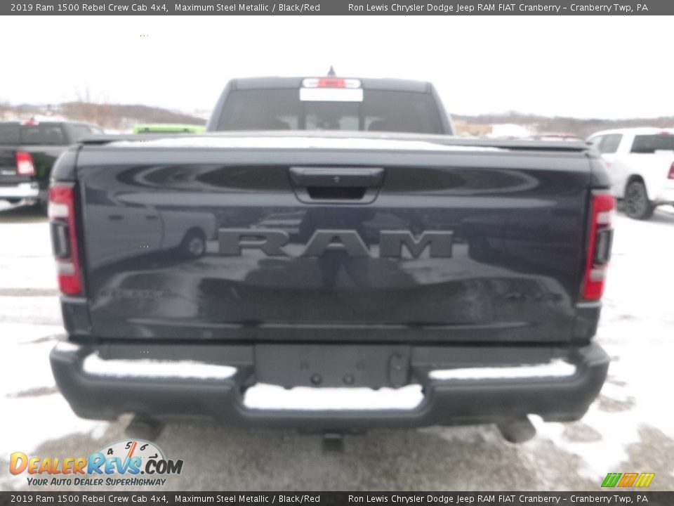 2019 Ram 1500 Rebel Crew Cab 4x4 Maximum Steel Metallic / Black/Red Photo #5