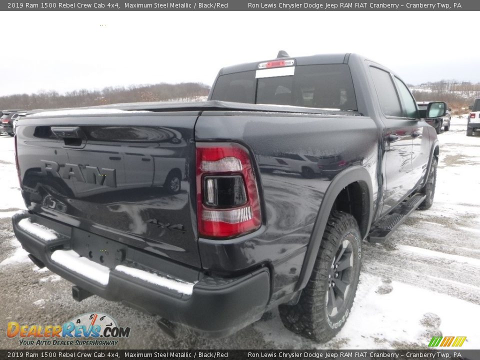 2019 Ram 1500 Rebel Crew Cab 4x4 Maximum Steel Metallic / Black/Red Photo #6