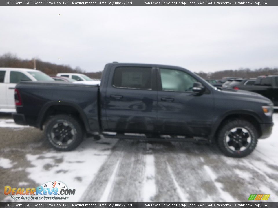 2019 Ram 1500 Rebel Crew Cab 4x4 Maximum Steel Metallic / Black/Red Photo #7