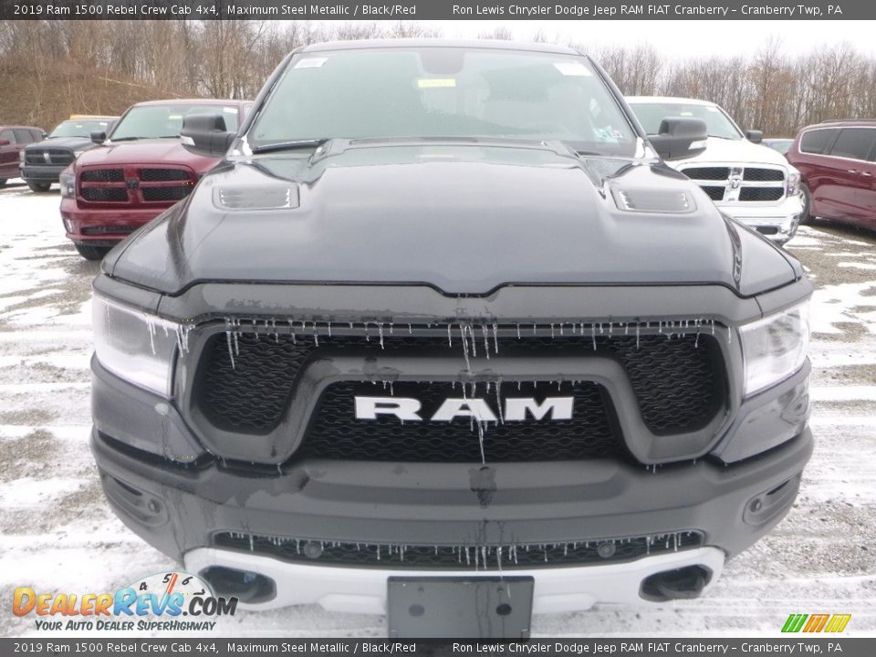 2019 Ram 1500 Rebel Crew Cab 4x4 Maximum Steel Metallic / Black/Red Photo #9