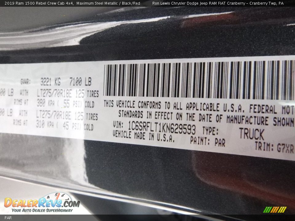 Ram Color Code PAR Maximum Steel Metallic