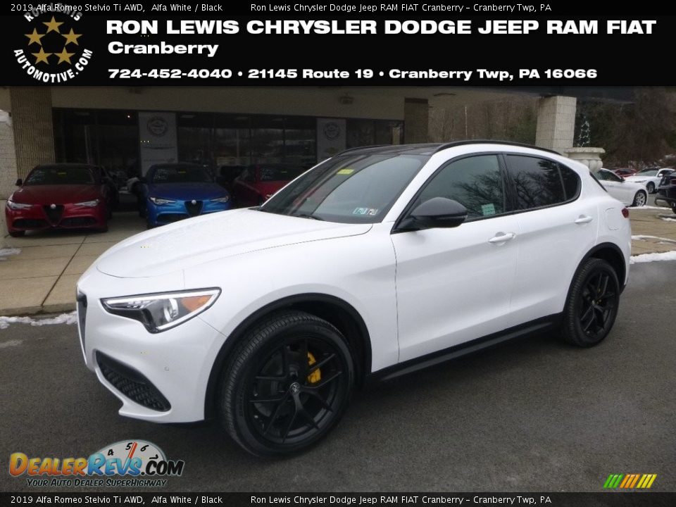 2019 Alfa Romeo Stelvio Ti AWD Alfa White / Black Photo #1