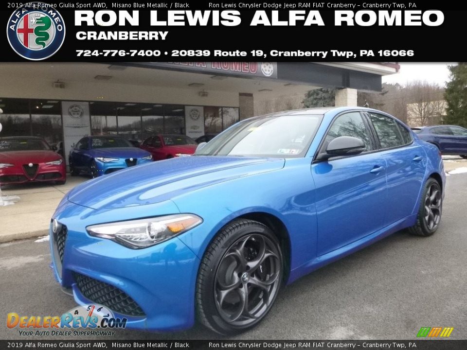 2019 Alfa Romeo Giulia Sport AWD Misano Blue Metallic / Black Photo #1