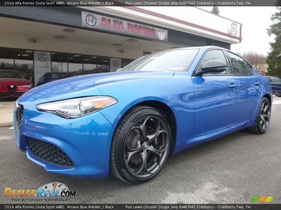 2019 Alfa Romeo Giulia Sport AWD Misano Blue Metallic / Black Photo #2