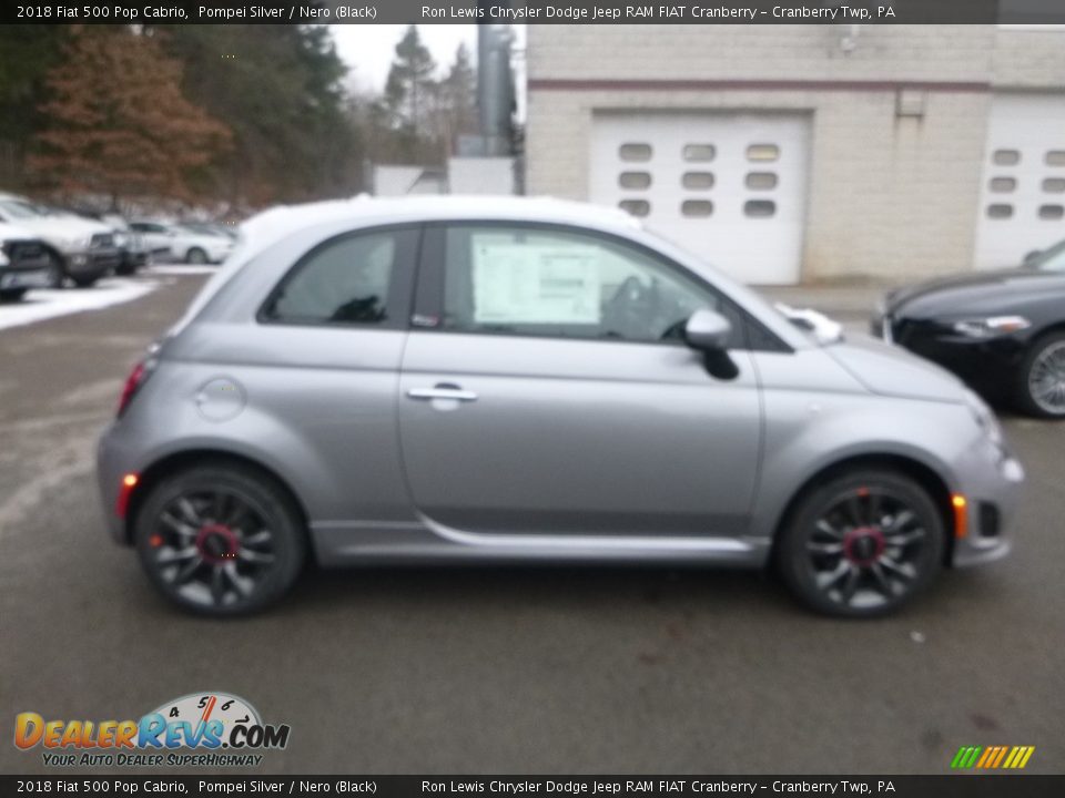 2018 Fiat 500 Pop Cabrio Pompei Silver / Nero (Black) Photo #7