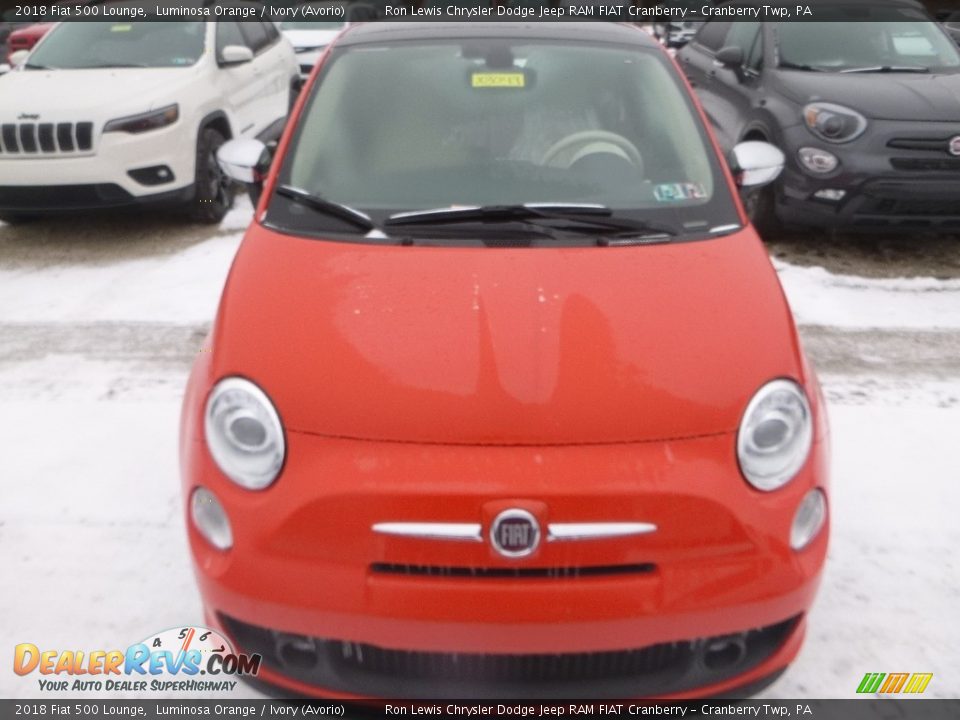 2018 Fiat 500 Lounge Luminosa Orange / Ivory (Avorio) Photo #8