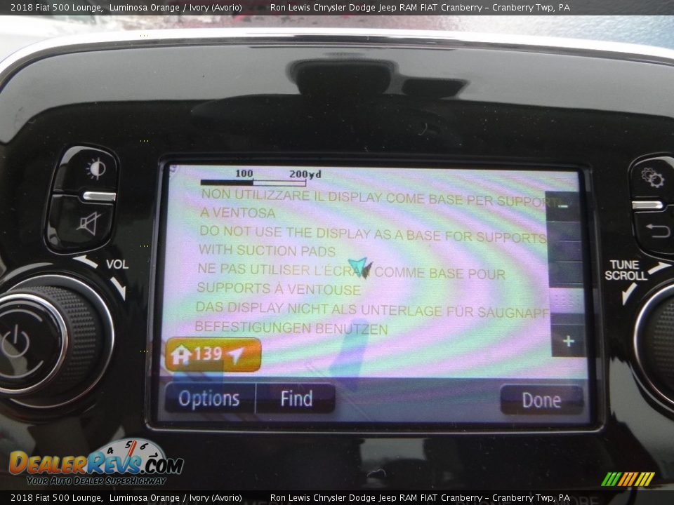 2018 Fiat 500 Lounge Luminosa Orange / Ivory (Avorio) Photo #16