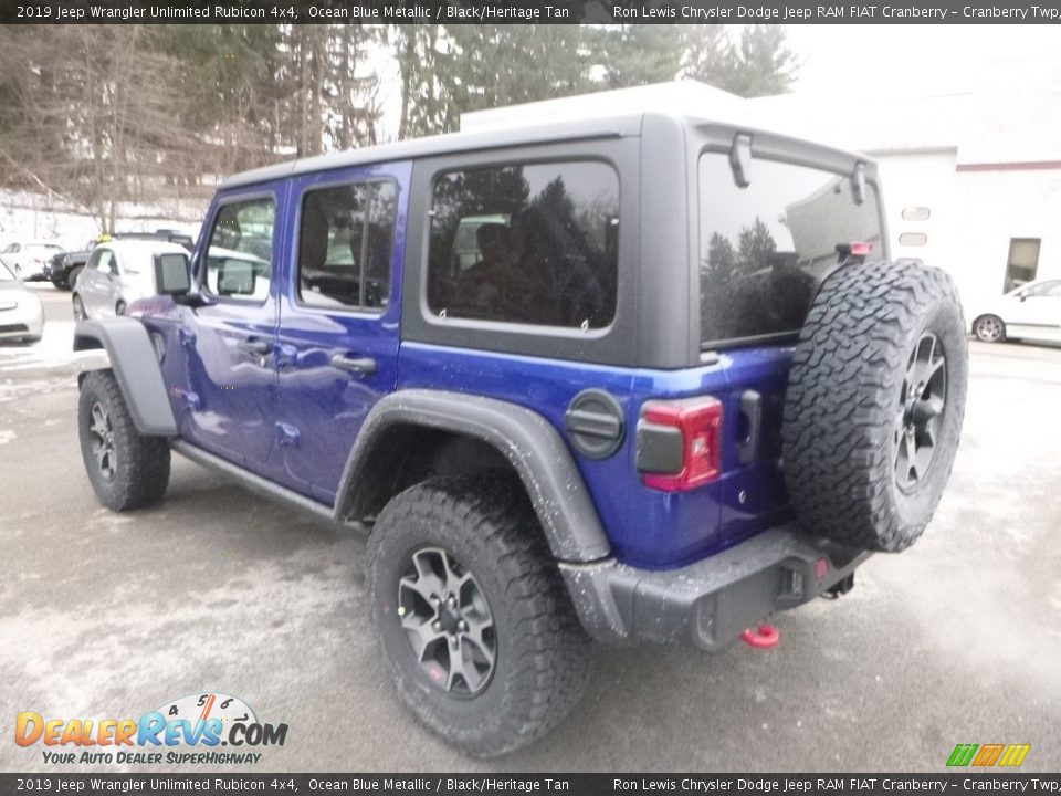 2019 Jeep Wrangler Unlimited Rubicon 4x4 Ocean Blue Metallic / Black/Heritage Tan Photo #5
